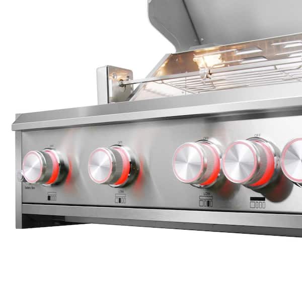 32 in. Built in Propane Gas Grill with 5 Burners Infrared Rotisserie in Stainless Steel Cosmo