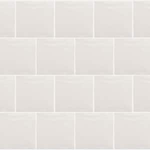 White 5.2 in x 5.2 Polished Ceramic Subway Tile Sample