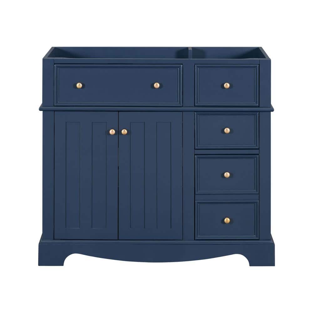 35.4 in. W x 17.8 in. D x 32.9 in. H Bath Vanity Cabinet without Top in Blu
