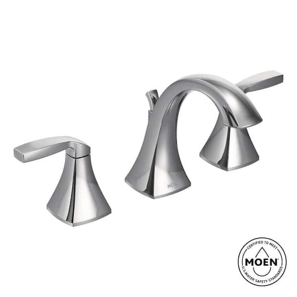MOEN Voss 8 in. Widespread 2-Handle High-Arc Bathroom Faucet Trim Kit in Chrome (Valve Not Included)