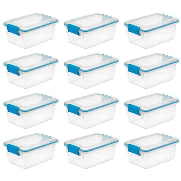 IRIS 6 Qt. WeatherPro Clear Plastic Storage Box in Lid Blue 500198 - The  Home Depot