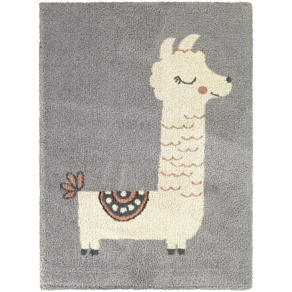 Cid Grey 2 ft. x 3 ft. Llama Area Rug