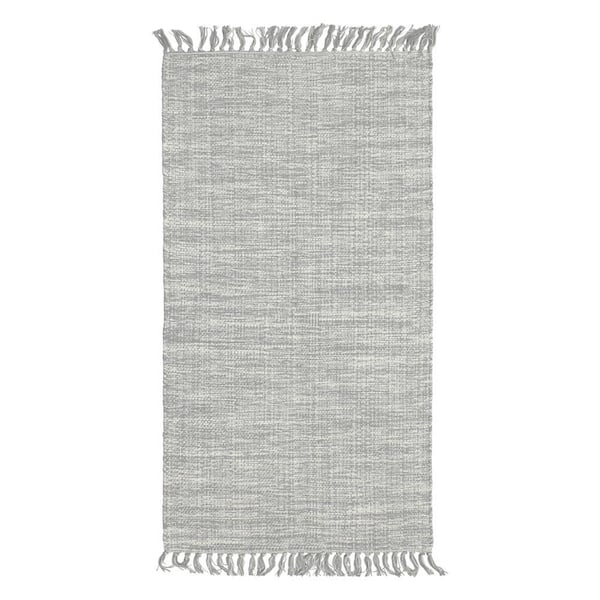 French Connection Yoshi Fringe Light Grey 3 ft. x 5 ft. Casual Accent Rug