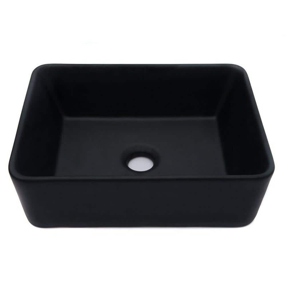 LORDEAR 16 in. x 12 in. Above Ceramic Rectangle Vessel Sink Vanity Sink ...