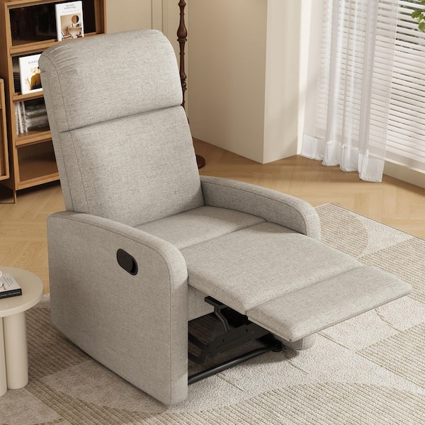 Noble House Gaius 25 in. Width Big and Tall Wheat/Black Polyester Ergonomic Recliner
