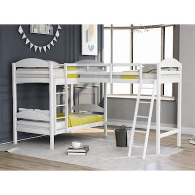L Shaped Bunk Beds Kids Bedroom, Twin Over Full L Shaped Bunk Bed
