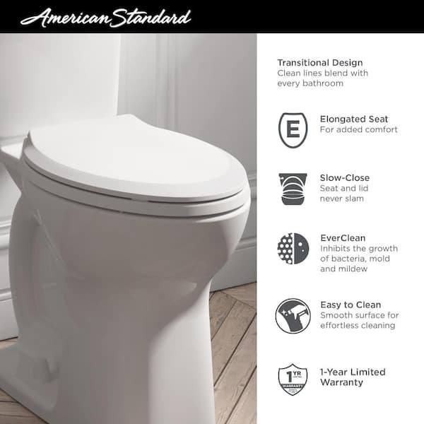 American Standard Cadet Slow Close Elongated Closed Front Toilet Seat With Everclean In White 5503a65bh 020 The Home Depot - How To Fix American Standard Soft Close Toilet Seat