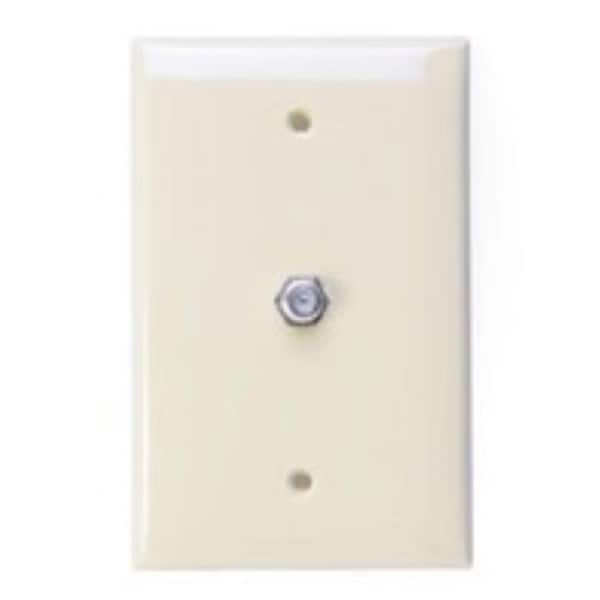 1-Gang Coaxial Midsize/Midway Nylon Wall Plate, Light Almond