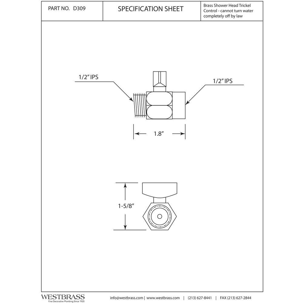 Polished Nickel Shower Arm Volume Control Valve