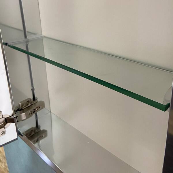 20 in. W x 26 in. H Silver Recessed/Surface Mount Soft Close Medicine Cabinet with Mirrored Door