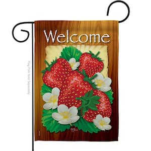 13 in. x 18.5 in. Welcome Strawberries Fruits Garden Flag Double-Sided Food Decorative Vertical Flags