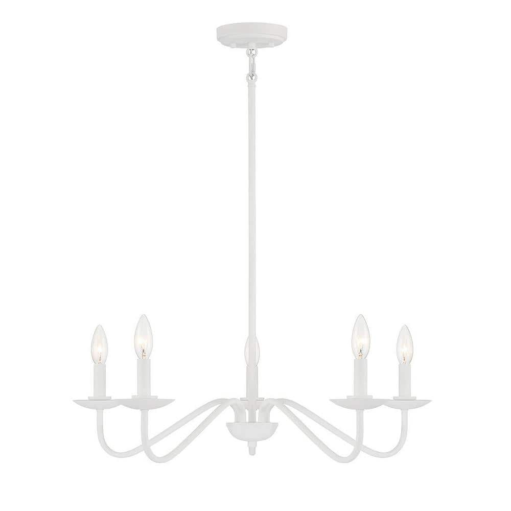 Meridian Bisque White 5-Light Elegance Chandelier