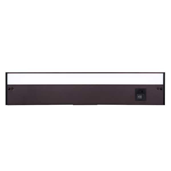 18 in. Hardwired/Plug-in Bronze Finish Dimmable Integrated LED Adjustable White CCT Linkable Under Cabinet Light