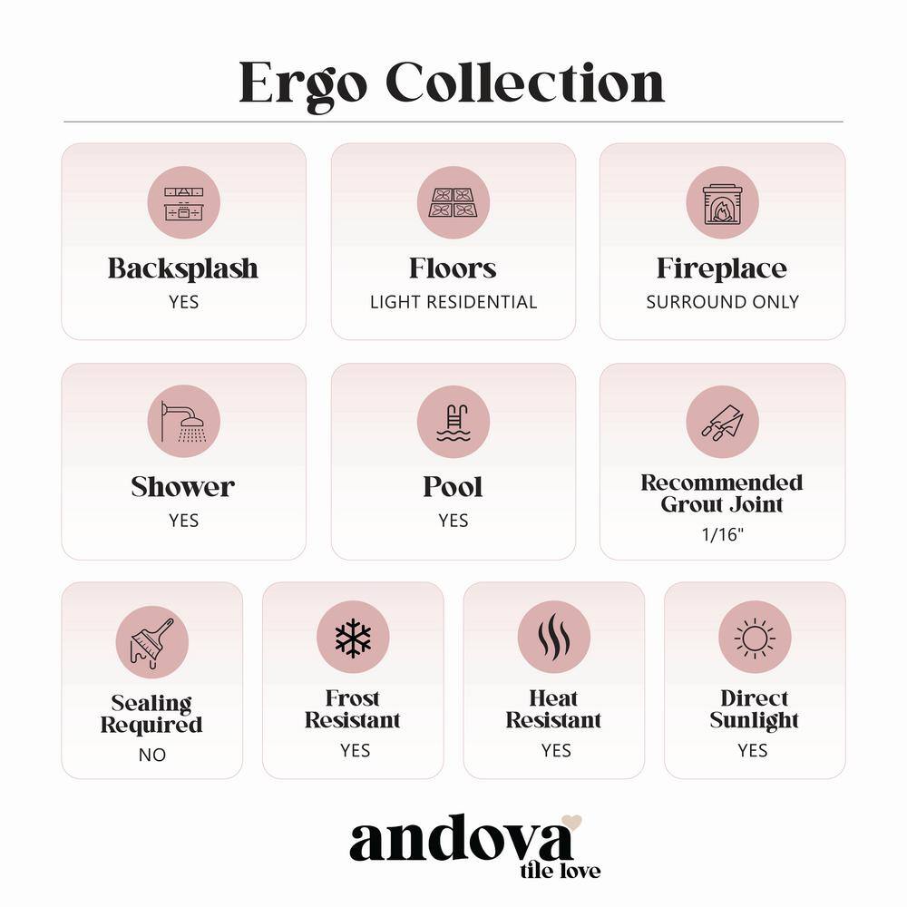 Ergo 3" x 10" Blue Glass Hexagonal Subway Tile