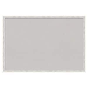 Paige White Silver Wood Framed Grey Corkboard 25 in. x 17 in. Bulletin Board Memo Board