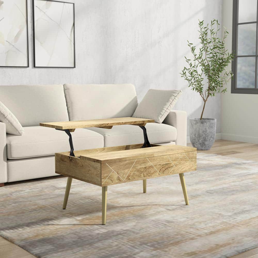 Simpli Home Jager Solid Mango Wood 36 in. Wide Rectangle
