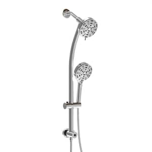 Dual Shower Head 8-Spray Wall Mount Shower Faucet with 10 in. Handheld Combo 1.8 GPM Shower Head in Chrome