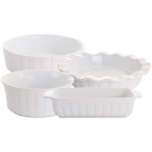 Stoneware 4-Piece Gracious Dining Bakeware Set in White