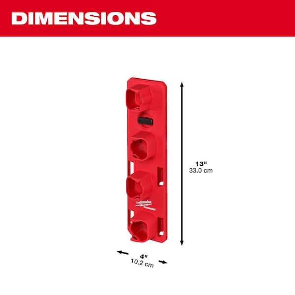 Milwaukee - M12 12V Lithium-Ion XC Extended Capacity 4.0 Ah Battery 2-Pack w/PACKOUT Compact Wall Plate & M12 Battery Rack