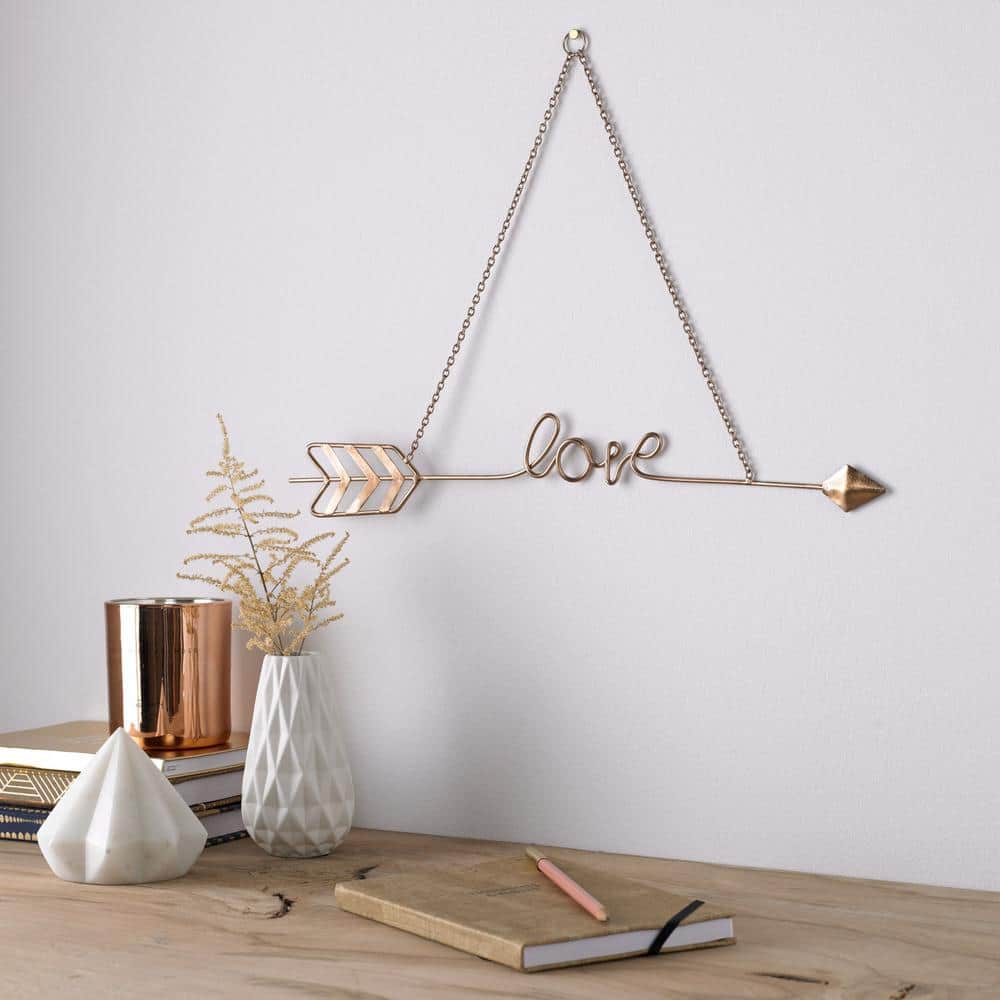 Rose Gold Love Story Metal Wall Art for Bedroom