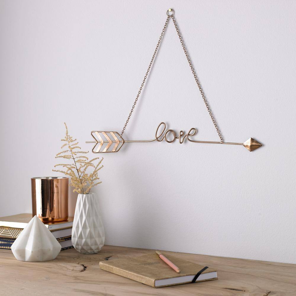 Rose Gold Love Story Metal Wall Art for Bedroom