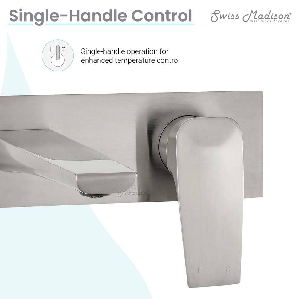 Monaco Brushed Nickel Wall-Mount Bathroom Faucet