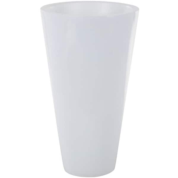 Litton Lane White Fiber Glass Trumpet Minimalistic Decorative Vase, 14 in. x 14 in. x 24 in