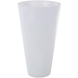 White Fiber Glass Trumpet Minimalistic Decorative Vase, 14 in. x 14 in. x 24 in.