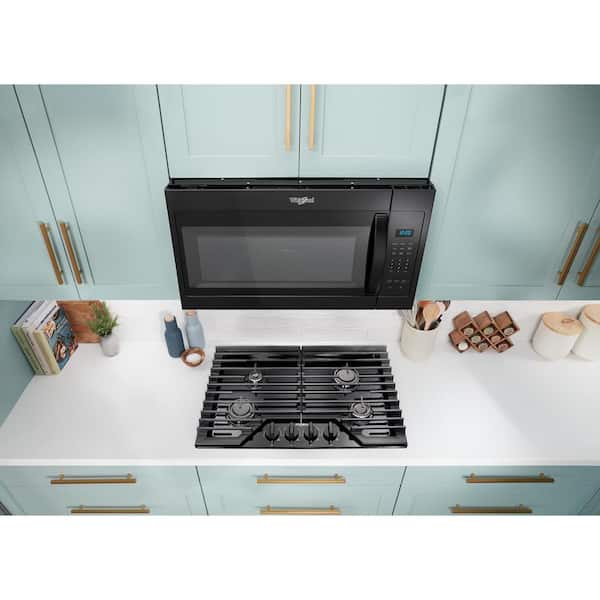 Whirlpool 30 in. 4-Burners Recessed Gas Cooktop in Black with