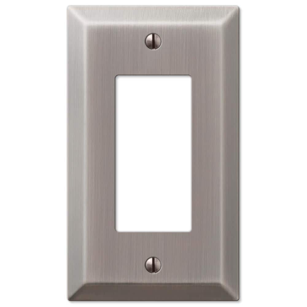 Antique Nickel 1-Gang Stamped Steel Decorator Wall Plate