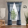 Jessica Simpson Milly Bling 38 in. W x 84 in. L Faux Linen Sheer Tab Top  Tiebacks Curtain in Indigo Blue (2-Panels and 2-Tiebacks) JSC016389 - The  Home Depot