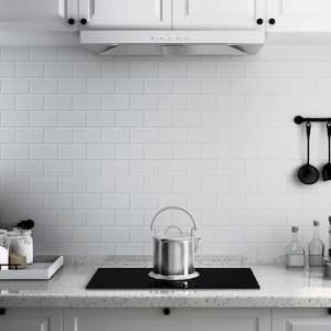 White Grout 12 in. x 12 in. Vinyl Peel and Stick Tile for Kitchen Island Walls, Bathroom Backsplashes (9.5 sq. ft./pack)