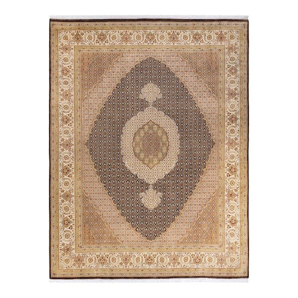 Mogul Traditional Brown 8 ft. 2 in. x 10 ft. 5 in. Oriental Area Rug