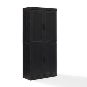 Essen Black Faux Wood 31.75 in. Pantry Cabinet