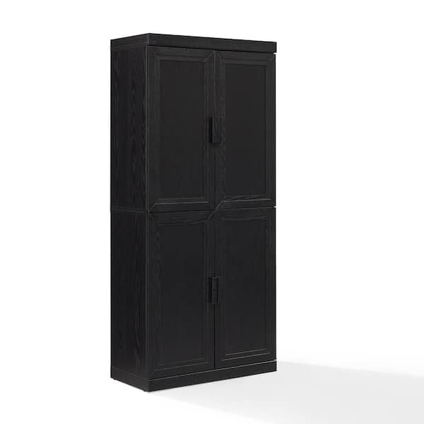 CROSLEY FURNITURE Essen Black Faux Wood 31.75 in. Pantry Cabinet