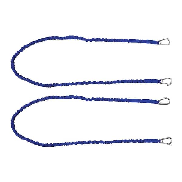 Extreme Max BoatTector High-Strength Line Snubber and Storage Bungee, Value 2-Pack - 72 in. with Medium Hooks, Blue