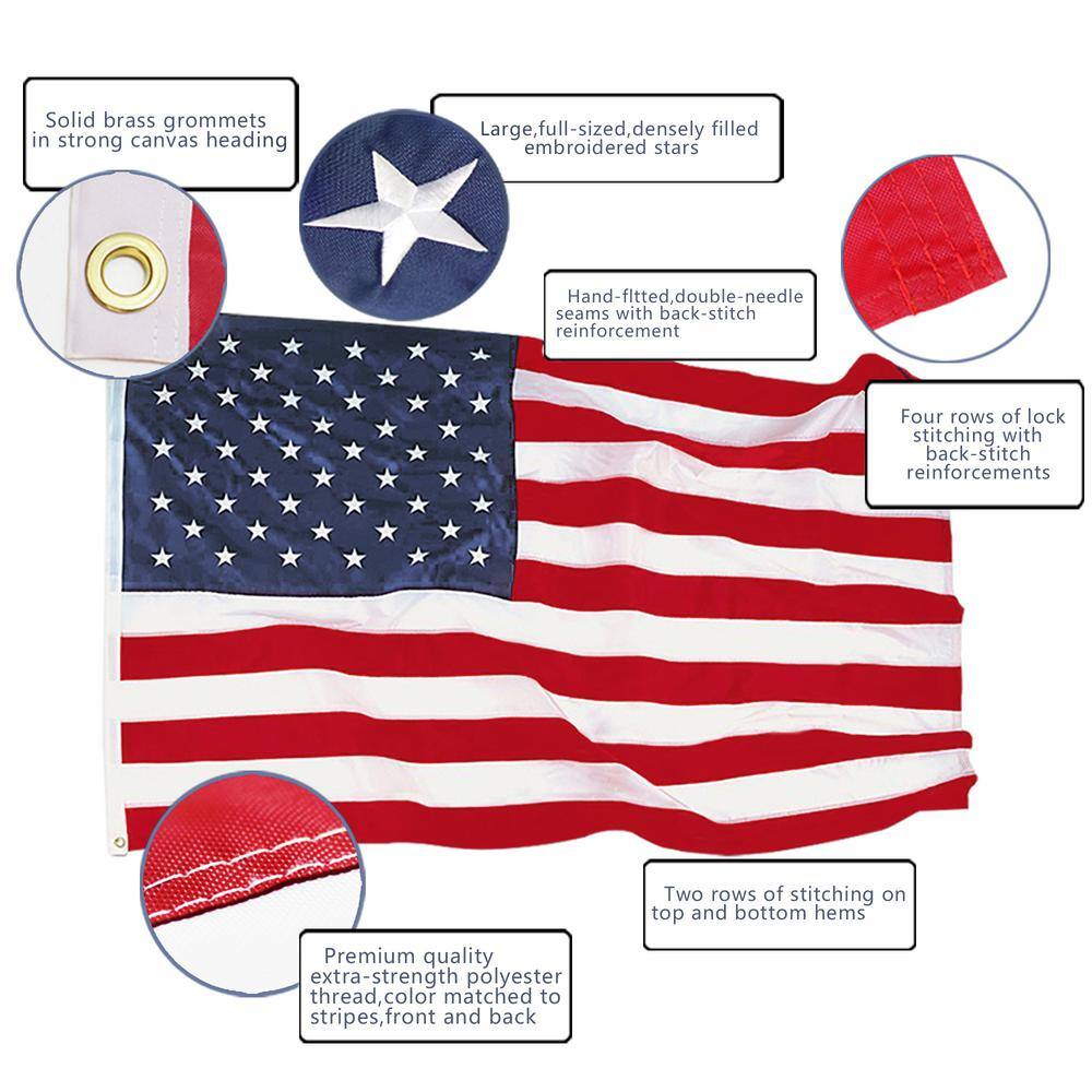 6x10 Ft Heavy Duty Nylon American Flag with Brass Grommets