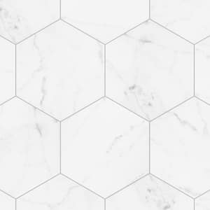 Classico Carrara Hexagon 7 in. x 8 in. Porcelain Floor and Wall Tile (7.5 sq. ft./Case)