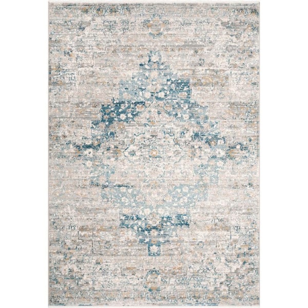 Dallas Vintage Medallion Blue 2 ft. x 3 ft. Indoor Area Rug