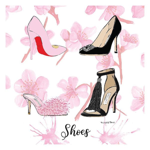 VENICE BEACH Collections Glam Black and Pink Classy Pumps by Fairchild Paris 1-Piece Unframed Abstract Poster Art Print 30 in. x 30 in.