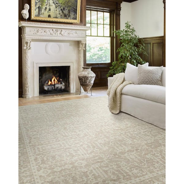 Nabela Noor Home Athiyo Oatmeal Traditional 9 ft. x 12 ft. Machine Woven Area Rug