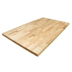 6 ft. L x 39 in. D Unfinished Birch Solid Wood Butcher Block Island Countertop With Eased Edge