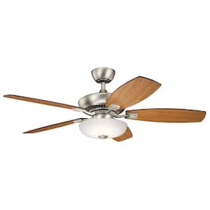 Canfield Pro 52 in. Indoor Brushed Nickel Downrod Mount Ceiling Fan with LED Bulbs with Wall Control Included