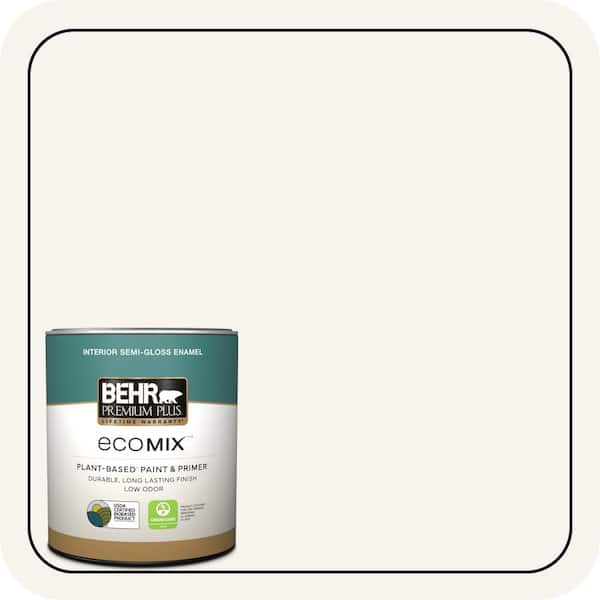1 qt. #PWN-10 Decorator White Semi-Gloss Enamel EcoMix Plant-Based Interior Paint & Primer
