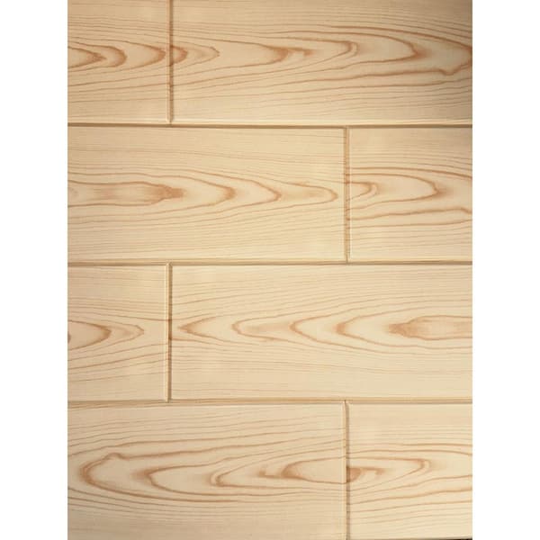 A La Maison Ceilings Natural Maple 0.5 ft. x 3 ft. Glue up Foam Wood Ceiling Tiles Planks (19.5 sq. ft./case)