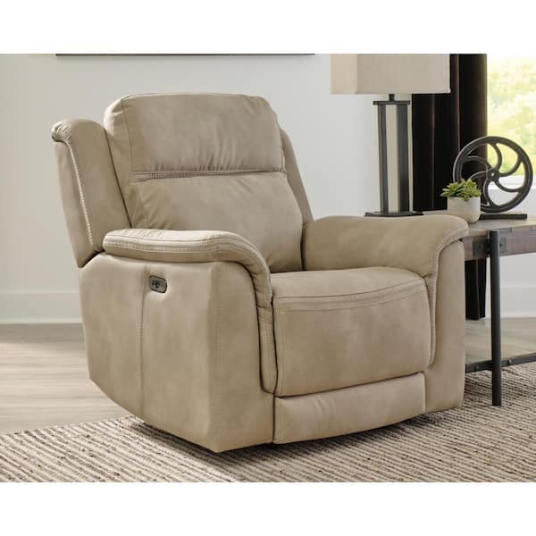 Next-Gen DuraPella Beige Faux Leather Zero Gravity Power Recliner with Adjustable Headrest