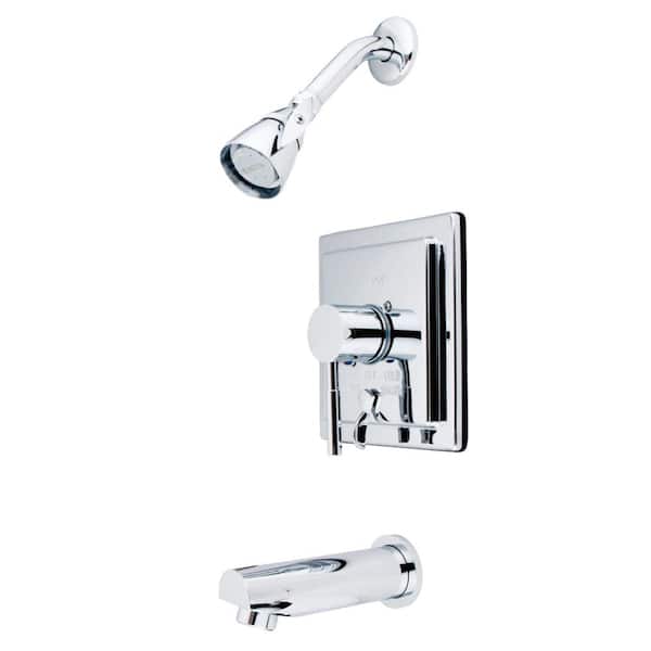 Kingston Brass Concord Single Handle 1-Spray Tub and Shower Faucet 1.8 GPM with Corrosion Resistant in. Polished Chrome