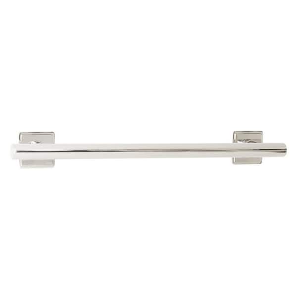 SEACHROME 18 in. Coronado Designer Straight Bathroom Shower Grab Bar with Decorative Square Flanges in Satin