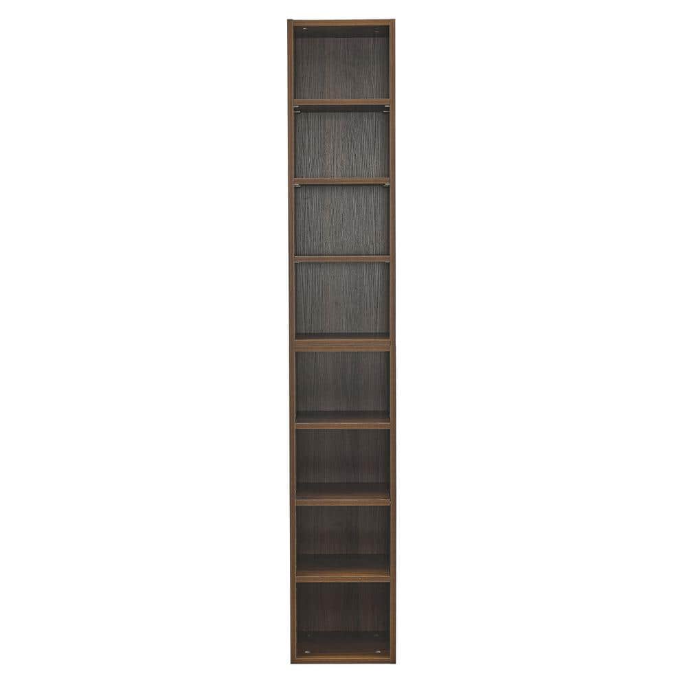 70.9 in.Tall Brown Wood 4-Shelf Standard Bookcase with Shelves (Set of 2)