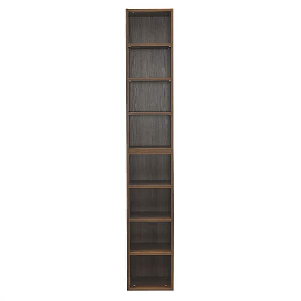 70.9 in.Tall Brown Wood 4-Shelf Standard Bookcase with Shelves (Set of 2)